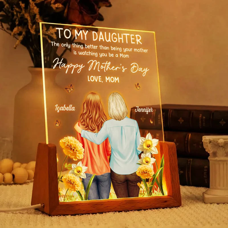 To My Daughter Happy Mother's Day 3D Birth Flower - Personalized Night Light