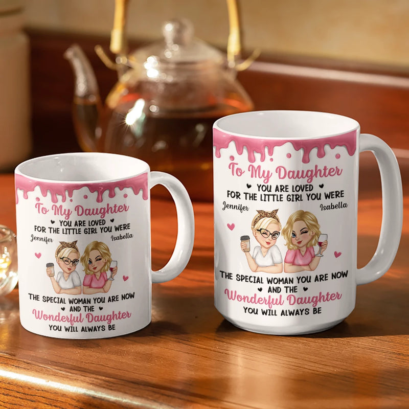To My Daughter To My Son You Will Always Be - Personalized White Edge-to-Edge Mug