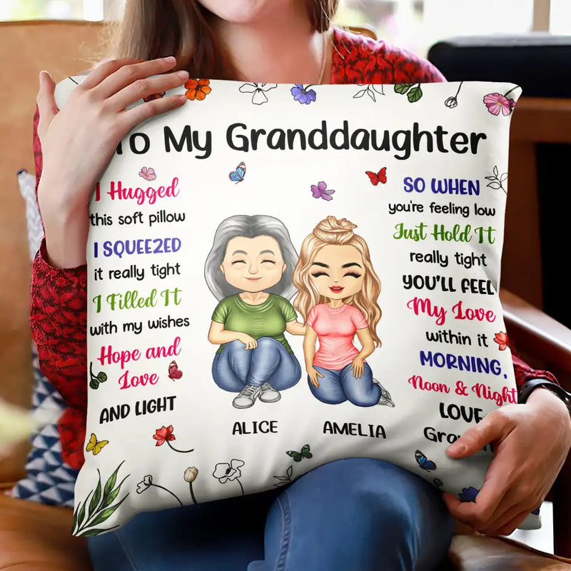 To My Granddaughter Grandma - Personalized Pillow