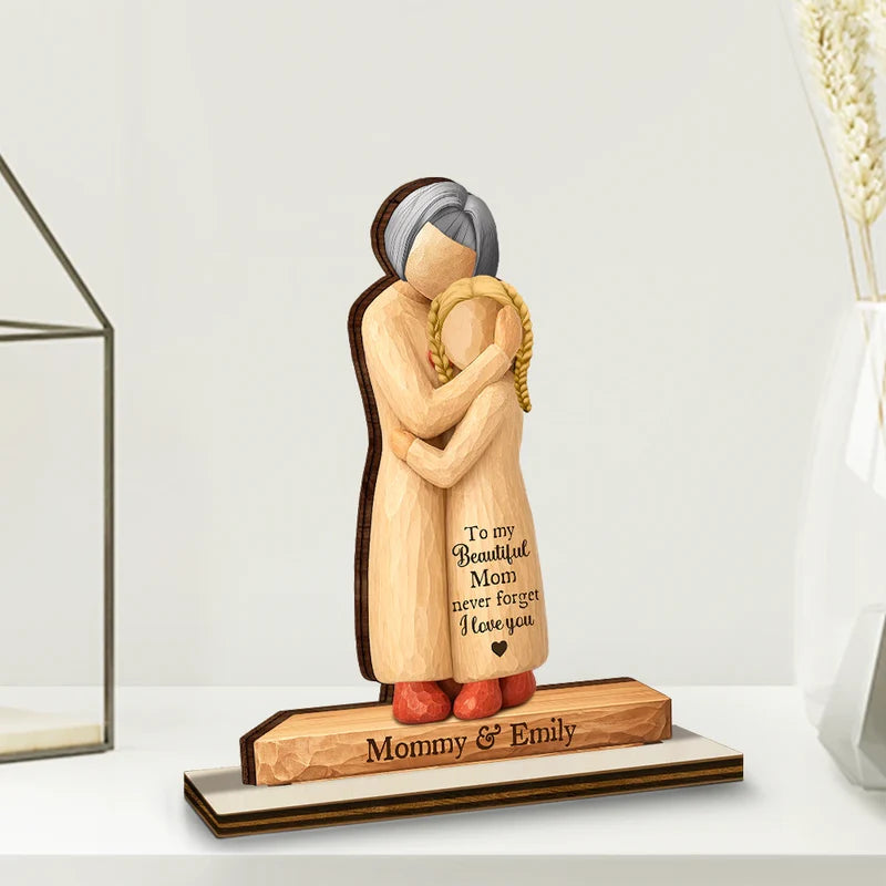 To My Mom Never Forget I Love You - Personalized Custom Shaped Wooden Plaque