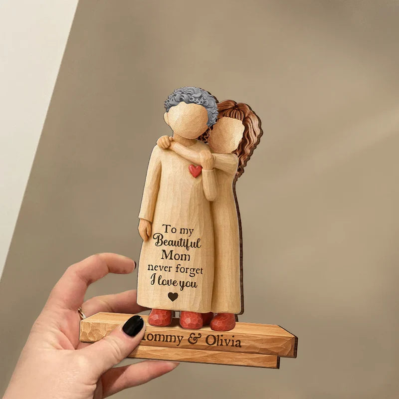 To My Mom Never Forget I Love You - Personalized Custom Shaped Wooden Plaque