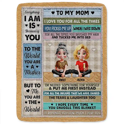To My Mom To My Daughter 3D Effect - Personalized Blanket