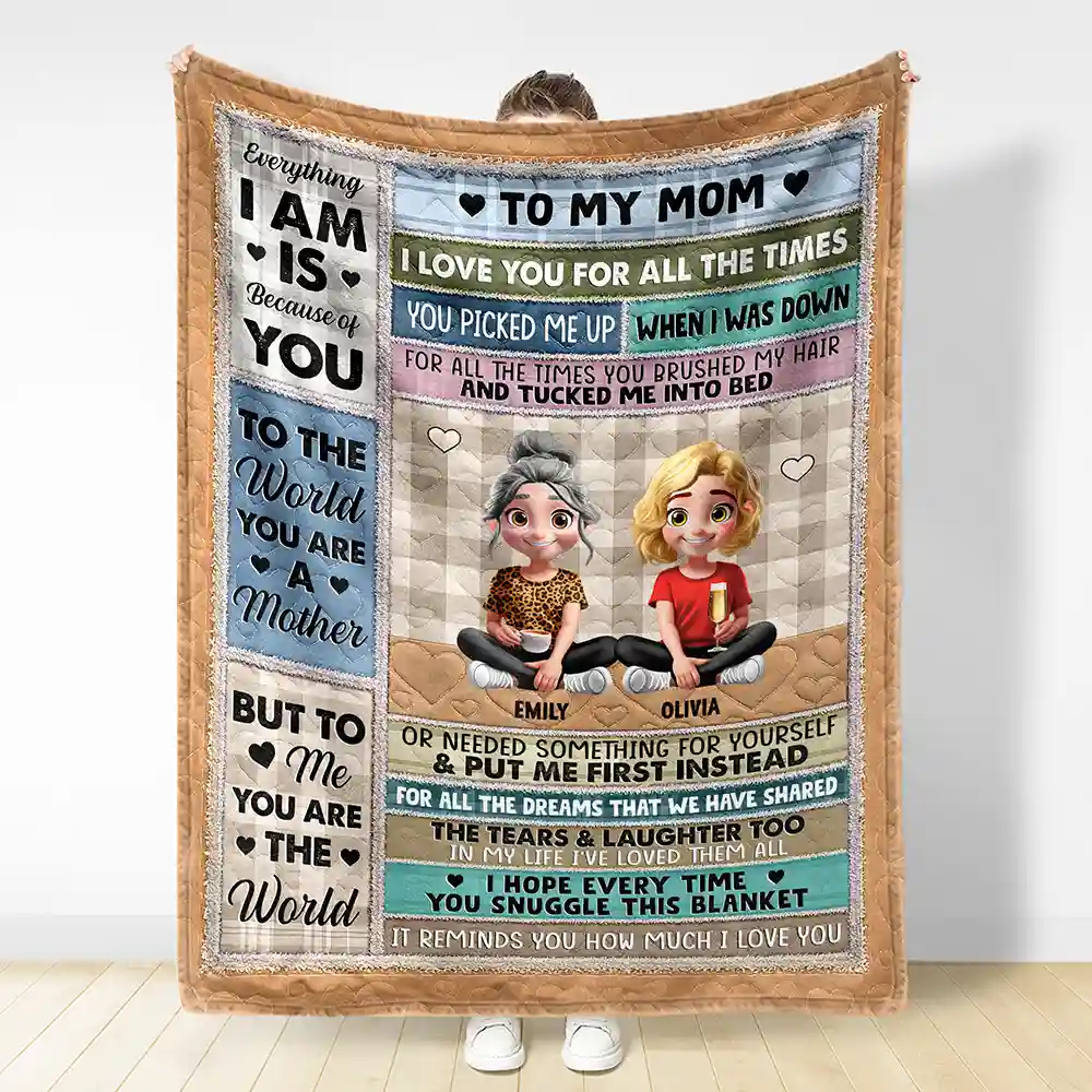 To My Mom To My Daughter 3D Effect - Personalized Blanket