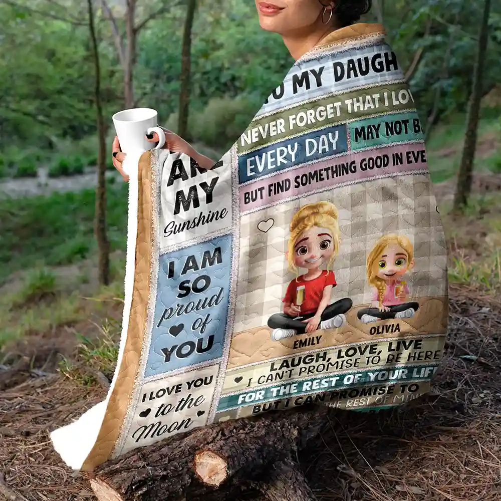 To My Mom To My Daughter 3D Effect - Personalized Blanket