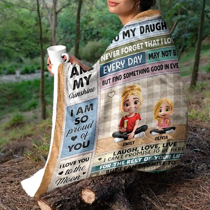 To My Mom To My Daughter 3D Effect - Personalized Blanket