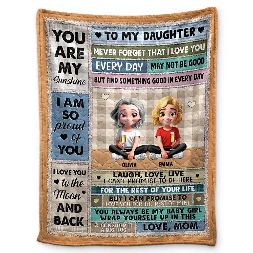 To My Mom To My Daughter 3D Effect - Personalized Blanket