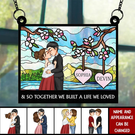 Together Since New Version - Personalized Window Hanging Suncatcher Ornament Hanging Suncatcher Ornament The Next Custom Gift