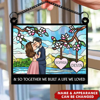 Together Since New Version - Personalized Window Hanging Suncatcher Ornament Hanging Suncatcher Ornament The Next Custom Gift