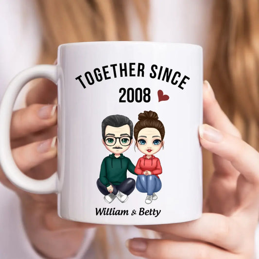 Together Since - Personalized Mug - Anniversary, Valentine's Day Gift For Spouse, Husband, Wife, Lovers, Girlfriend, Boyfriend mug The Next Custom Gift