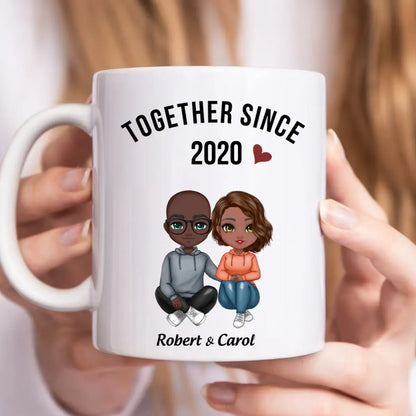 Together Since - Personalized Mug - Anniversary, Valentine's Day Gift For Spouse, Husband, Wife, Lovers, Girlfriend, Boyfriend mug The Next Custom Gift