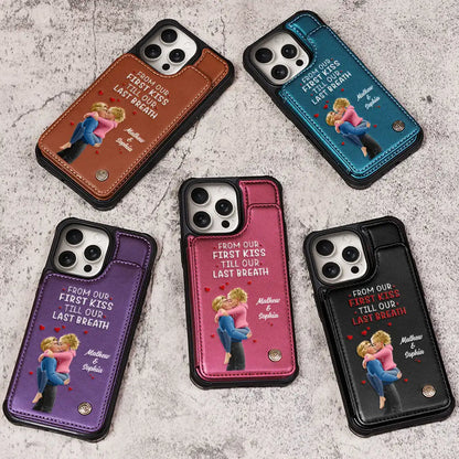 Together And Forever Yours - Personalized Leather Flip Wallet Phone Case