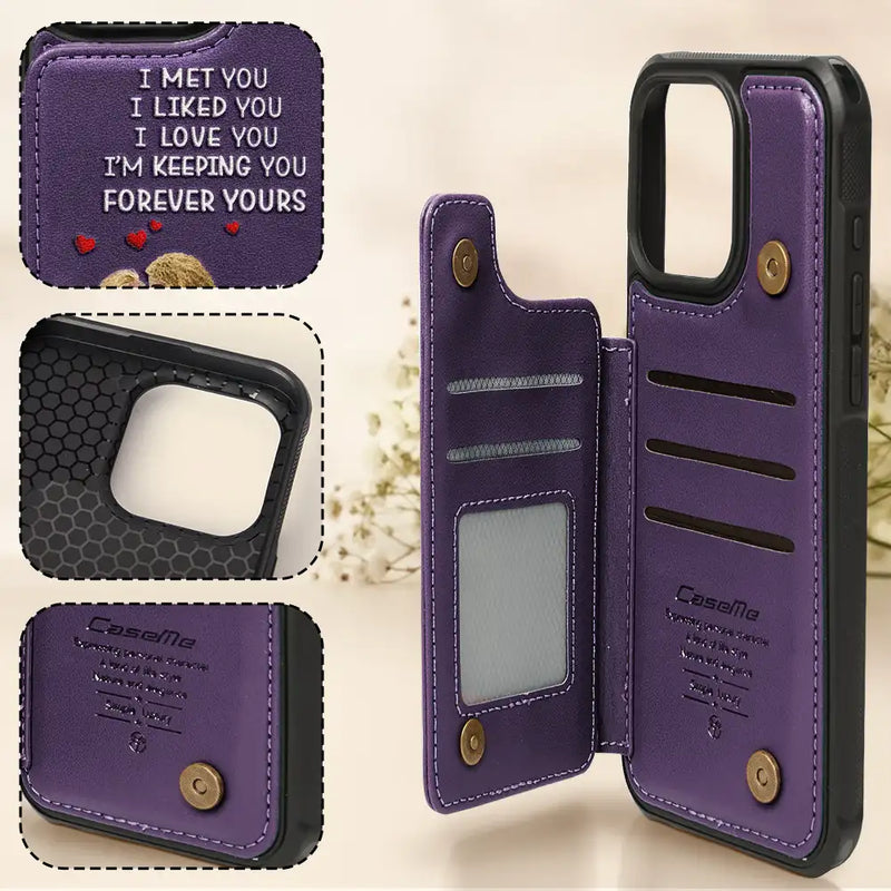 Together And Forever Yours - Personalized Leather Flip Wallet Phone Case