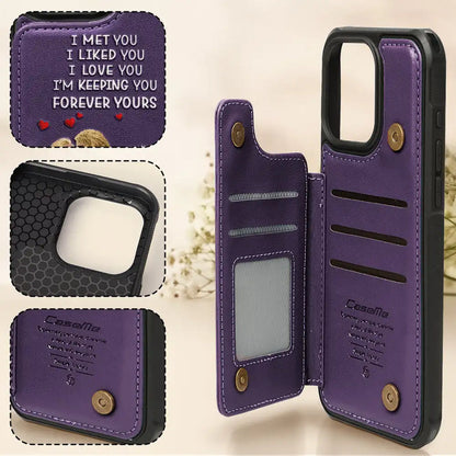 Together And Forever Yours - Personalized Leather Flip Wallet Phone Case