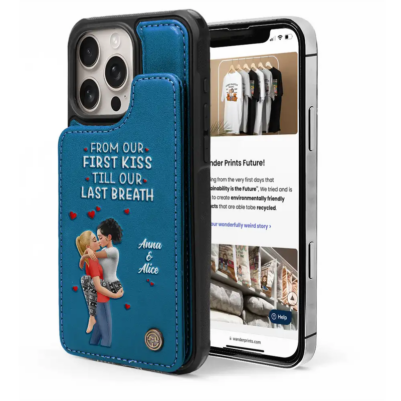 Together And Forever Yours - Personalized Leather Flip Wallet Phone Case