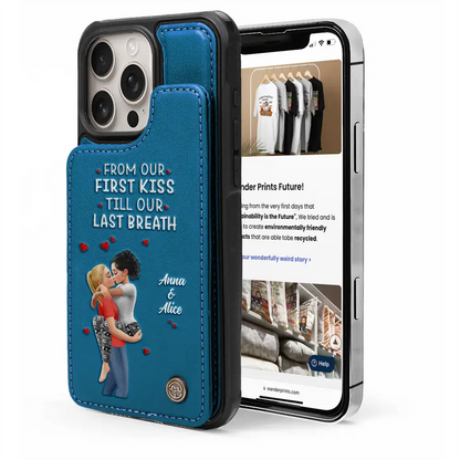 Together And Forever Yours - Personalized Leather Flip Wallet Phone Case