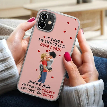 Together And Forever Yours Kissing Couple - Personalized Clear Phone Case