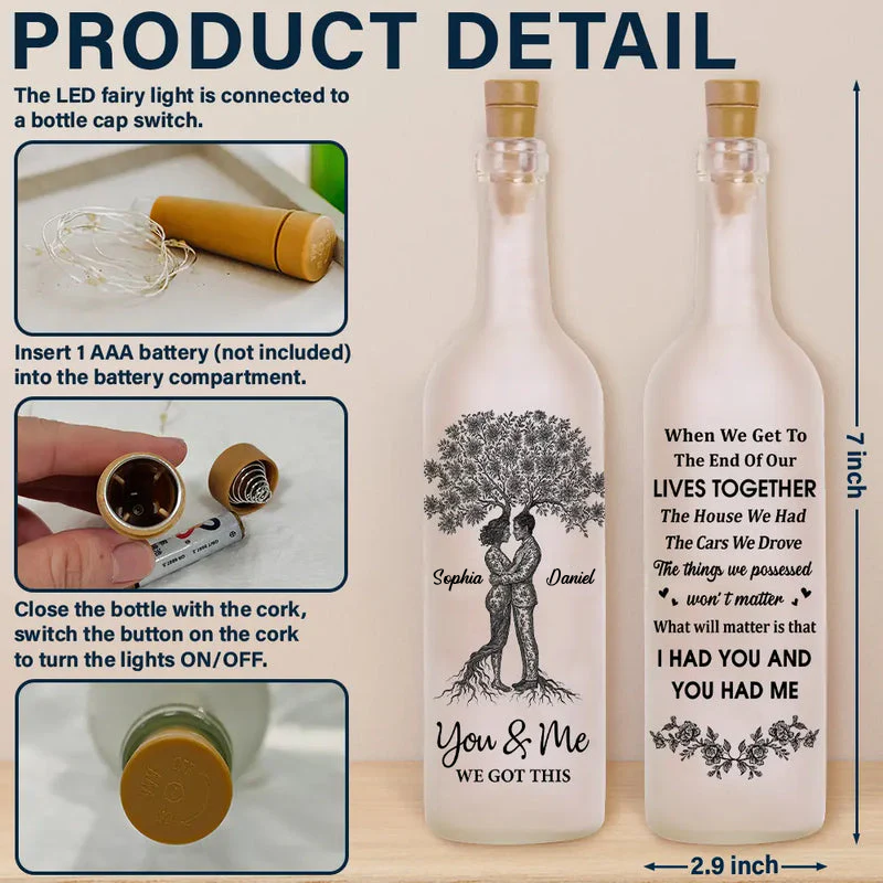 When We Get To The End Of Our Lives Together - Personalized Bottle Light