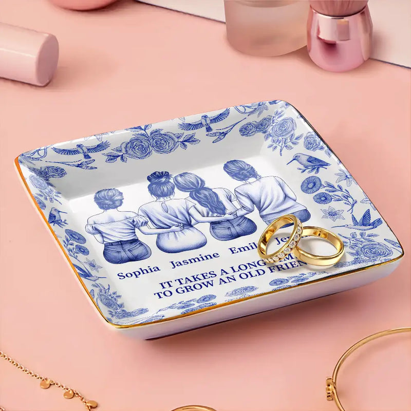 Toile De Jouy Grow An Old Friend - Personalized Ring Dish