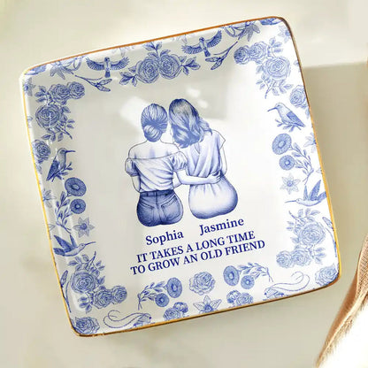 Toile De Jouy Grow An Old Friend - Personalized Ring Dish