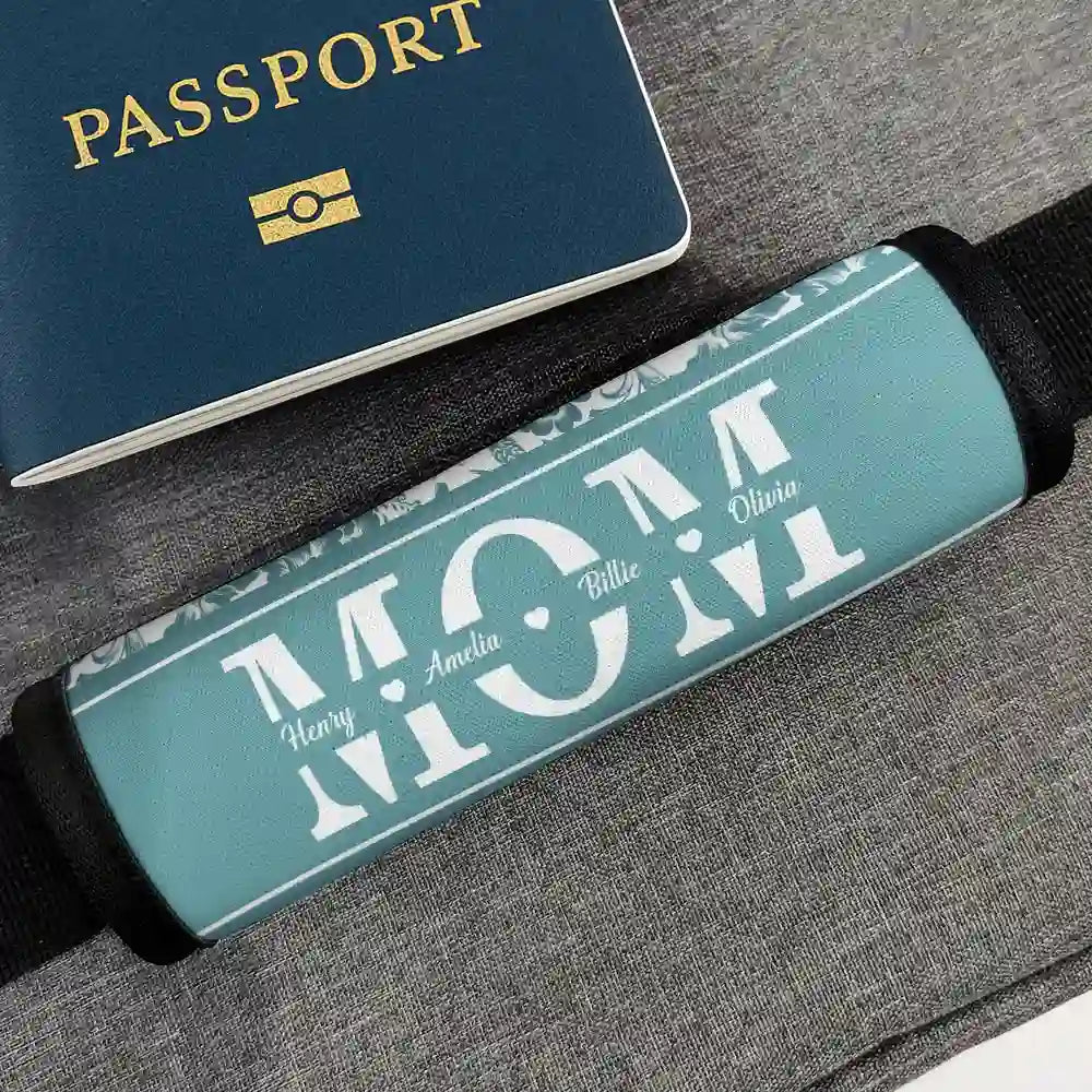 Toile De Jouy Mom Grandma Nana - Personalized Luggage Handle Wrap