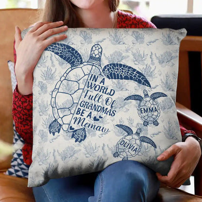 Toile De Jouy World Full Of Grandmas - Personalized Pillow