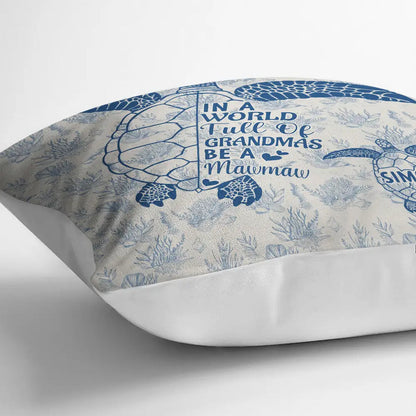 Toile De Jouy World Full Of Grandmas - Personalized Pillow