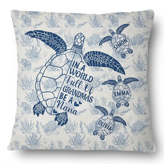Toile De Jouy World Full Of Grandmas - Personalized Pillow