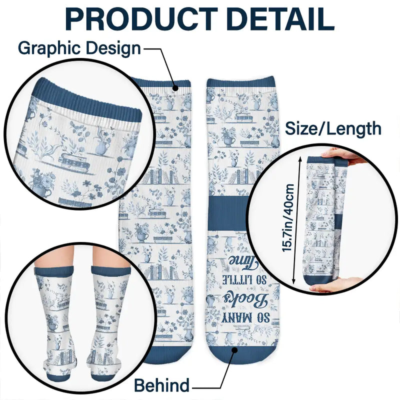 Toile Reading Woman Just A Girl Who Loves Books - Personalized Socks