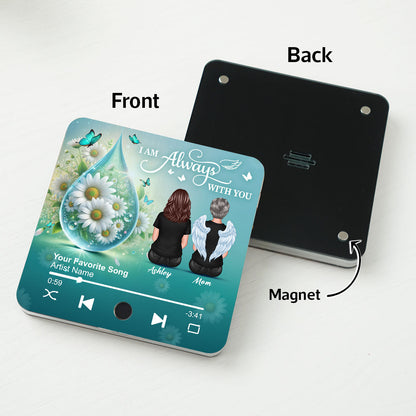 Realistic Teardop Family Members Memorial Personalized Music Fridge Magnet, Sympathy Gift