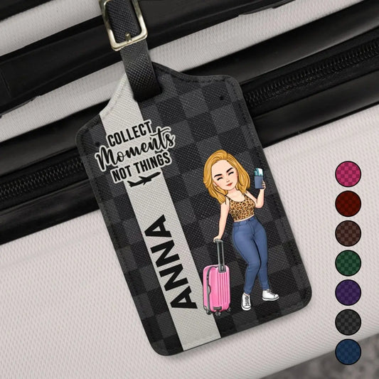 Travel Lovers - Collect Moments Not Things - Personalized Luggage Tag (TM) Luggage Tag The Next Custom Gift