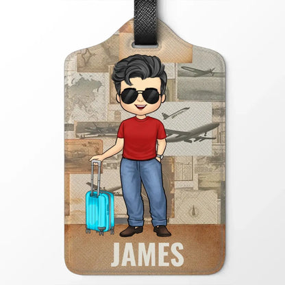 Travel Lovers - Happiness Is A Way Of Travel Not A Destination - Personalized Luggage Tag Luggage Tag The Next Custom Gift