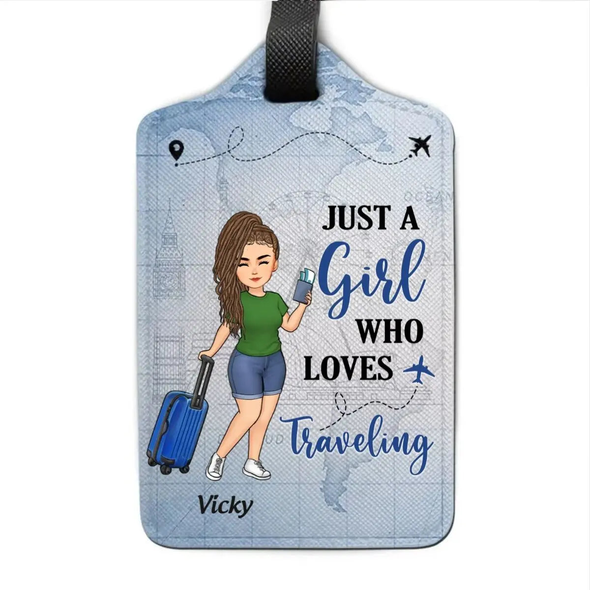 Travel Lovers - Just A Girl Boy Who Loves Traveling - Personalized Luggage Tag Luggage Tag The Next Custom Gift