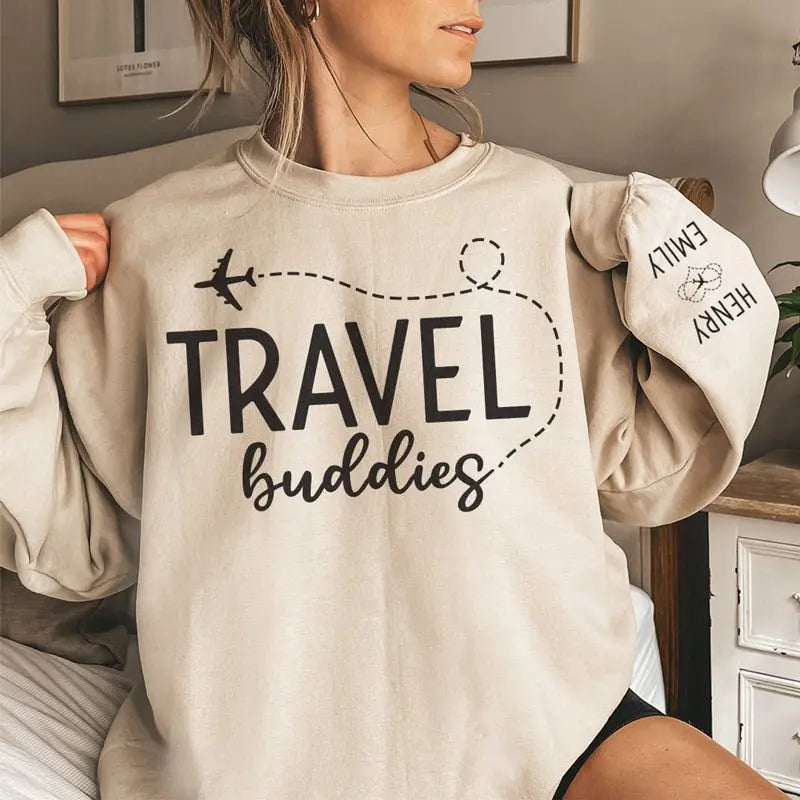 Travel Lovers - Travel Buddies - Personalized Sweater (LH) Sweater The Next Custom Gift