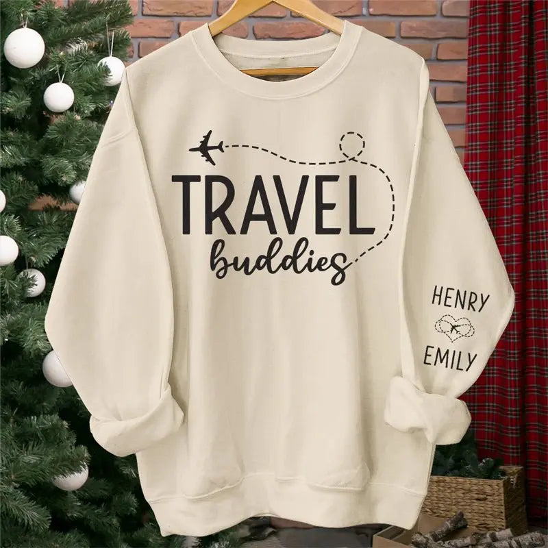 Travel Lovers - Travel Buddies - Personalized Sweater (LH) Sweater The Next Custom Gift