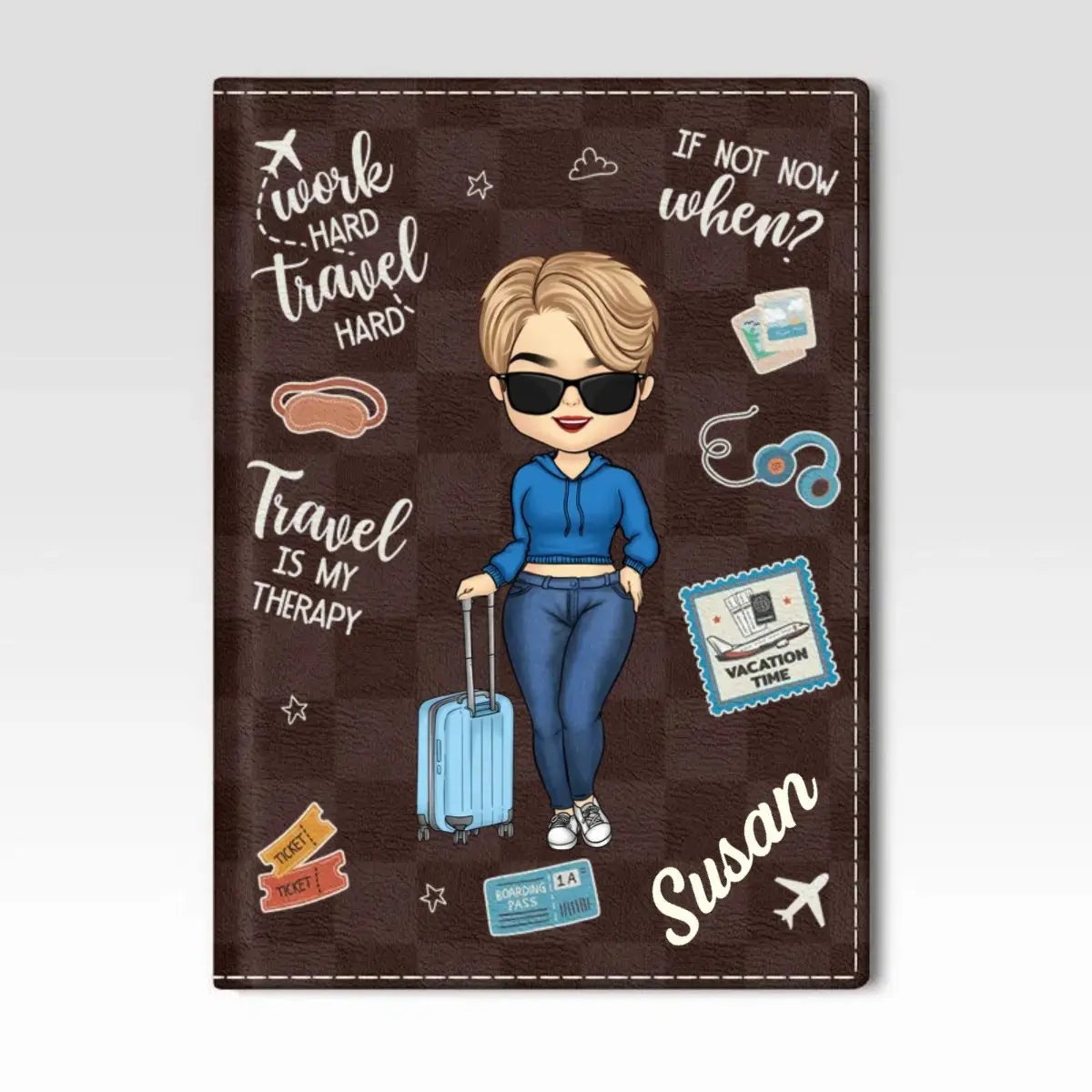 Travel Lovers - Travel Is My Therapy - Personalized Passport Cover (HJ) Acrylic Plaque The Next Custom Gift