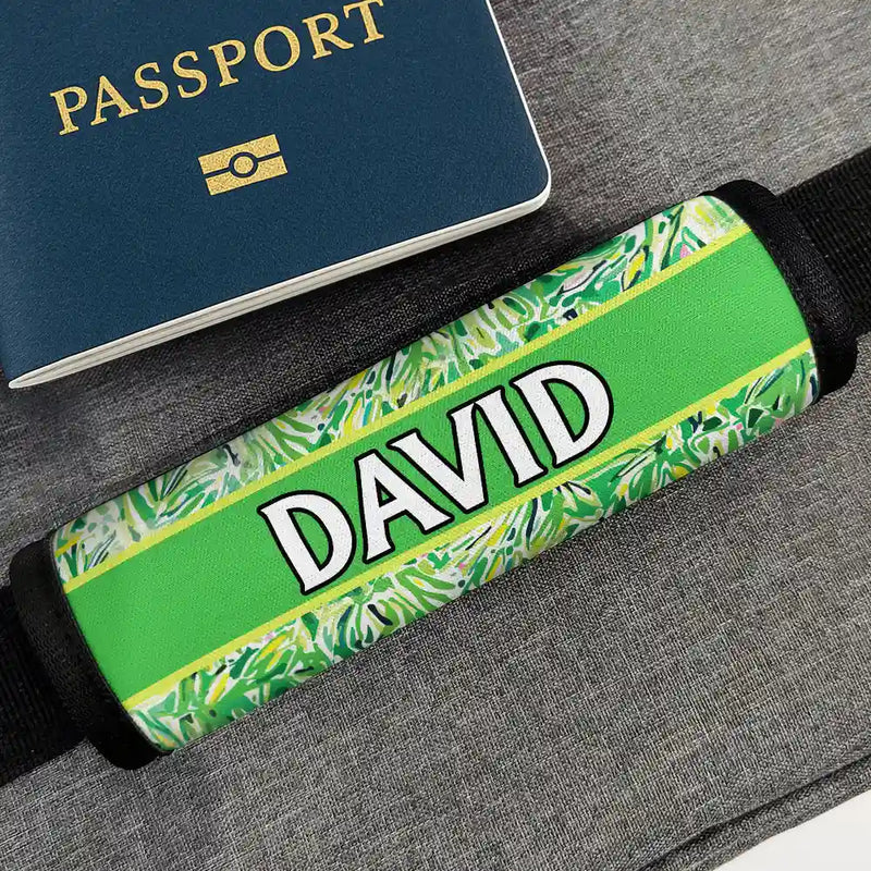 Tropical Pattern Name - Personalized Luggage Handle Wrap