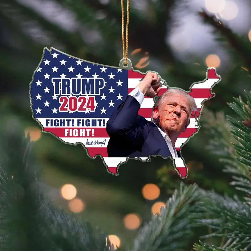 Trump 2024 Fight For America Acrylic Ornament ornament The Next Custom Gift