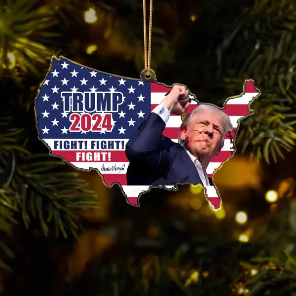 Trump 2024 Fight For America Acrylic Ornament ornament The Next Custom Gift