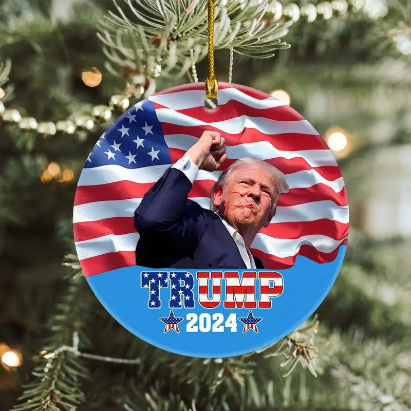 Trump 2024 Fight For America Ceramic Ornament ornament The Next Custom Gift