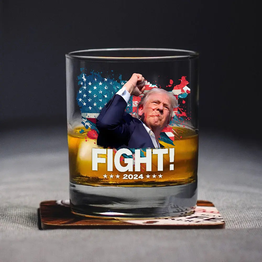 Trump Fight For America - Personalized Rock Glass Rock Glass The Next Custom Gift