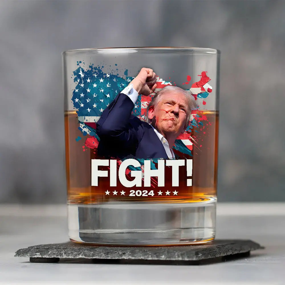 Trump Fight For America - Personalized Rock Glass Rock Glass The Next Custom Gift