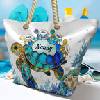 Turtle Mom Grandma - Personalized Beach Bag