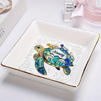 Turtle Stained Glass Mom Grandma - Personalized Ring Dish