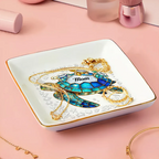 Turtle Stained Glass Mom Grandma - Personalized Ring Dish