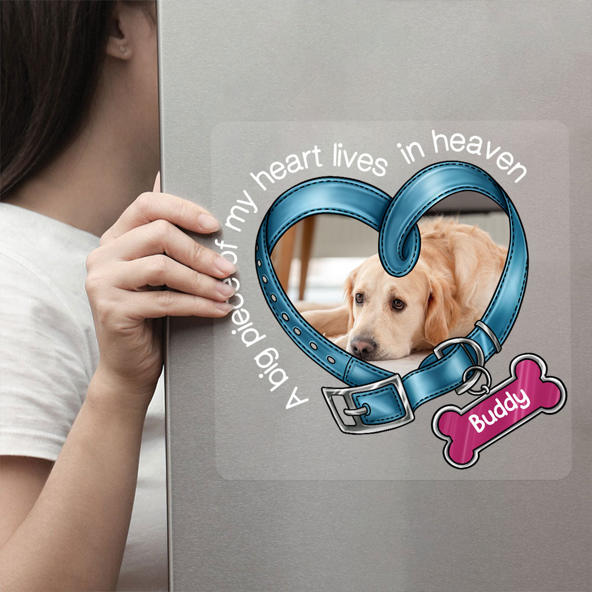 You Left Paw Prints In My Heart Dog Memorial Photo Inserted Sympathy Remembrance Gift Personalized Decal