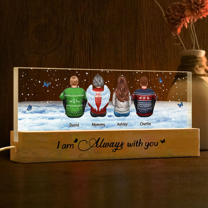 Always With You Memorial Butterfly Sky Personalized LED Night Light, Sympathy Gift For Loved Ones