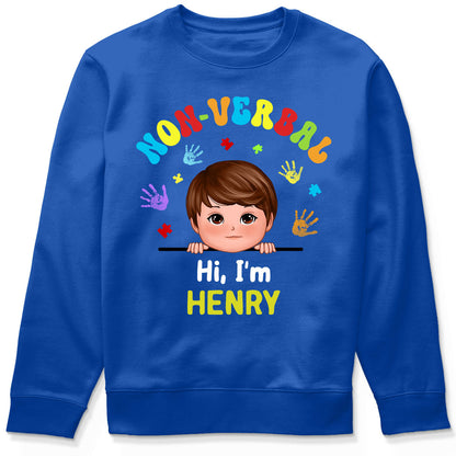 Non Verbal Hello Autism Awareness Personalized Shirt