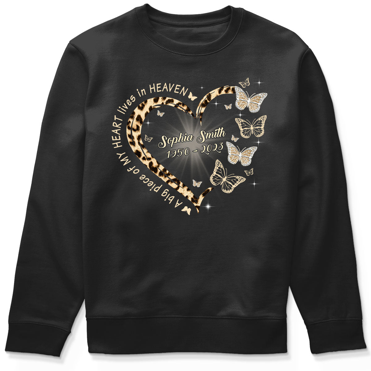 Leopard Big Piece Of My Heart Lives In Heaven Personalized Shirt