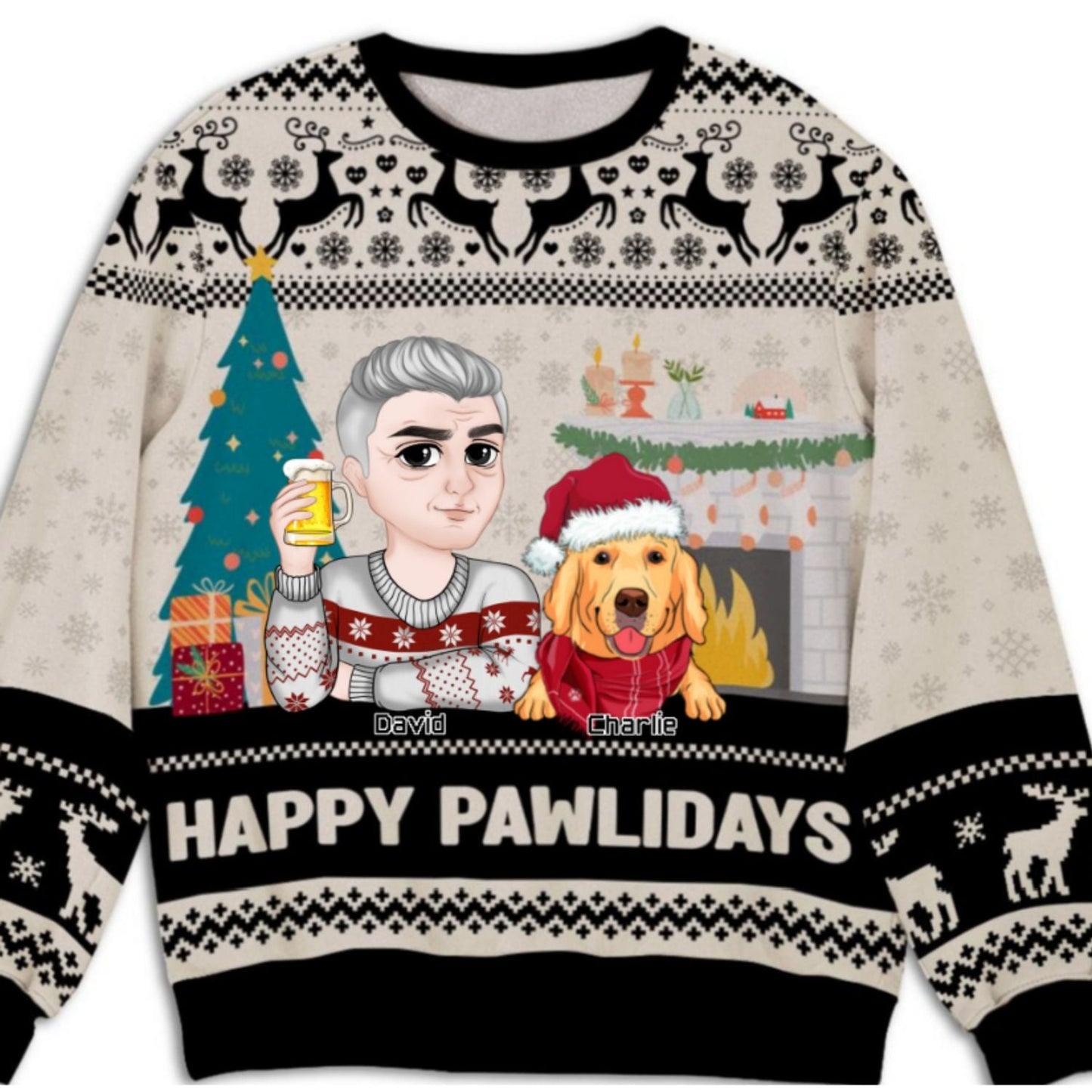 Happy Pawlidays To You - Personalized Custom All-Over-Print Sweatshirt