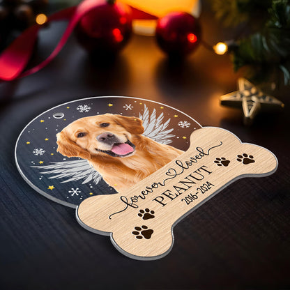 Personalized Dog Memorial Ornament, Custom Dog Photo Christmas Ornament, Pet Memorial Keepsake, Forever Loved Sympathy Gift